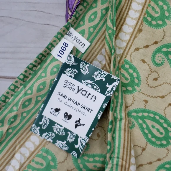 Darn Good Yarn Sari Silk Wrap Skirt Tea Goddess - Picture 7 of 16